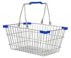 新品 ダルトン(Dulton) マーケットバスケット L クローム/ブルー 家中どこでも大活躍のワイヤーバスケット 収納カゴ ストッカー 高さ200mm 幅450mm 奥行315mm CH99-W04CR/BL