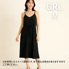 AB0299 GRL キャミサロペット オールインワン Mサイズ 黒 美品