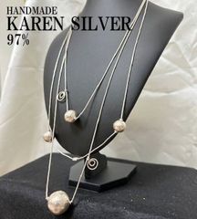 現品限り カレンシルバー ネックレス 玉 エスニック カレン族 純銀 ハンドメイド Karen Silver #10 メキシカンジュエリー