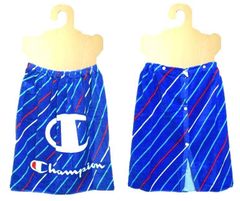 911305  約60ｃｍ丈 キャラクター 巻きタオル  チャンピオン（ Champion ）（ スラッシュスタイル 青系 )