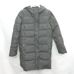 ◇ GU フロントファスナー　フード　シンプル　冬物　雪 長袖 ダウンコート サイズM ブラック系 レディース E  【1504210003107】