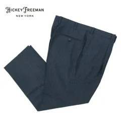 85%OFF 訳あり 新品 ヒッキーフリーマン Hickey Freeman パンツ 88 MPT3013 3Lサイズ ネイビー スラックス ビジネス ワンタック ウール100% 日本製 春夏 SO-14842