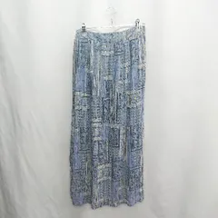 ◇ ⊂ Melan Cleuge メランクルージュ 花柄 ロング プリーツ スカート サイズF サックスブルー レディース E  【1412260031158】