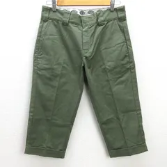 G■ディッキーズ/dickies クロップドパンツ/ワークパンツ【30】カーキ/men's/91【中古】■