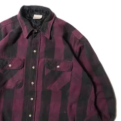 90's フィールド & ストリーム Field & Stream バッファローチェック ヘビーネルシャツ (XL位) 紫×黒系 90年代 旧タグ オールド アメリカ古着 USED ビンテージ ヴィンテージ
