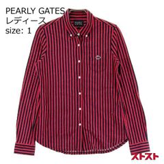 パーリーゲイツ 長袖 ボタンダウンシャツ ピンク サイズ1 日本製
