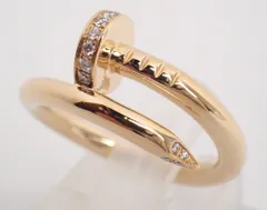 新品仕上げ済 Cartier(カルティエ) ジュストアンクルダイヤリング K18YG 7.4g イエローゴールド 磨き済み 釘リング 11号 レディース 指輪
