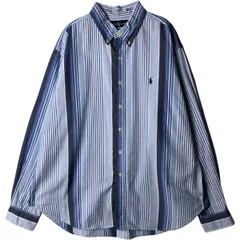 古着 ラルフローレン Ralph Lauren CLASSIC FIT クラシックフィット 長袖 ボタンダウンストライプシャツ メンズXXL相当/eaa578350