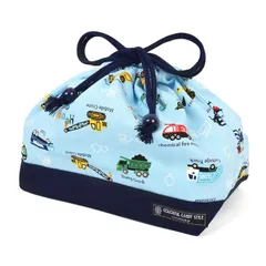 COLORFUL CANDY STYLE 巾着 中 マチ有りお弁当袋(ネームタグ付き) 撥水ノーアイロン アクセル全開はたらく車 はっ水 軽量 汚れにくい シワ防止 ノーアイロン 女の子 NL700800