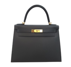 エルメス HERMES ケリー28　エプソン　ノワール　Z刻印　G金具