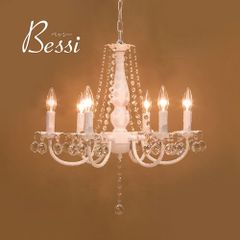 クリスタルガラス シャンデリア BESSI ベッシー（6灯）LED対応 E12/40W水雷型 照明 2703