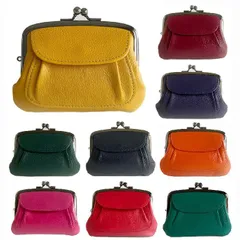 新品　COLOR PLAIN 本革 がま口財布 ミニ財布 レディース コンパクト 牛革 日本製 親子がま口 ホック式外ポケット 813 全10色（どれか1個の価格です）