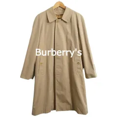 美品 BURBERRYS バーバリーズ SS B91A コットン ノバチェック柄 2WAY ライナー付き ラグランスリーブ 比翼ボタン ロング丈 バルマカーンコート ステンカラーコート ベージュ メンズ