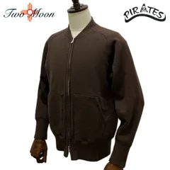 【新品 送料無料】TWO MOON トゥームーン lot 10329 (ブラックブラウン) 吊り編み 丸胴 針抜きリブ フリーダムスリーブ フルジップスウェットシャツ