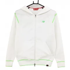 ニューバランスゴルフ ジップパーカー 白×ライトグリーン ロゴプリント レディース 0(S) ゴルフウェア New Balance