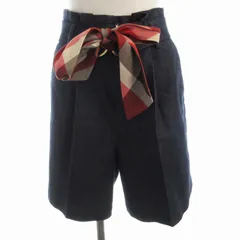 ブルーレーベルクレストブリッジ BLUE LABEL CRESTBRIDGE ショートパンツ ハーフ デニム リボン チェック 36 紺 ネイビー 55R27-343-29 /ROのサムネイル