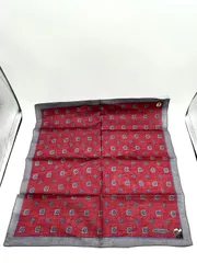 【シール付き未使用品】MARIO VALENTINO  マリオバレンチノ　ハンカチ　スカーフ　バンダナ　コットン　縁グレー　48×48