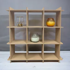 パズルボード オープンラック 組み立て式 収納棚 diy MDF-P-04-4