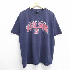 XL/古着 半袖 ビンテージ Tシャツ メンズ 00s MLB ボストンレッドソックス 大きいサイズ コットン クルーネック 紺 ネイビー メジャーリー