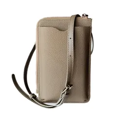 Color:グレー [masamilk] 本革スマホポーチ スマホショルダー 牛