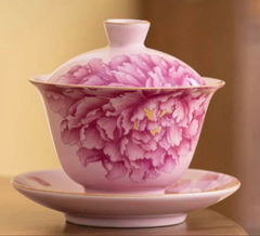手描き★牡丹の花蓋碗★茶器