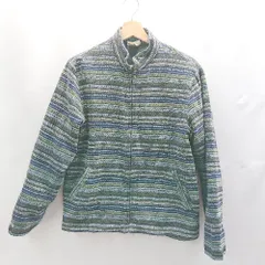 ◇ Θ WHITE STAG ボーダー 長袖 フリース カーディガン ジャケット サイズ S ブルー系 メンズ E  【1502030038934】