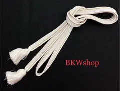 used　帯締め　＜正絹＞　礼装用白・金　平　婚礼　式典　結婚式　着物のサムネイル