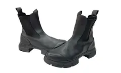 ガ二ー GANNI City チェルシーブーツ リサイクルラバー Recycled Rubber City Boot アンクルハイブーツ キャップトゥ ロゴタブ BLACK 黒 レディース靴 ブーツ サイドゴア ブラック 39 104S-860のサムネイル