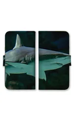 iPhone13 Pro ケース 手帳型 アイフォン13 プロ スマホケース 携帯ケース サメ 鮫 海 かっこいい 写真 ブルー ネイビー おしゃれ 水族館 カラー03