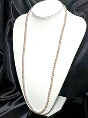 特売　華やかで上品な輝き！自然な美しさが際立つ！希少ナチュラルカラーピンクパープルベビーパールロングネックレス 5.5-6ｍｍ　83ｃｍ前後