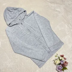 Luna’s clothea 美品✨ UNIQLO ユニクロ【M】薄手 パーカー グレー フード付き ランニング