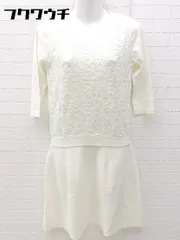 ◇ ◎ ef-de エフデ レース 切替 七分袖 膝丈 ワンピース サイズ9 ホワイト系 レディース 【中古】 【1002801285937】のサムネイル