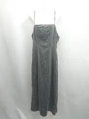 ◇ ⊇ callautia カラウティア ベロア調 キャミソール ロング ワンピース サイズXL グレー レディース E  【1506110007674】