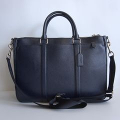 【極美品】COACH【59141/2WAY メトロポリタン レザー トートバッグ】 ネイビー ビジネスバッグ コーチ 25070266