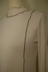 【秋冬クリアランス！！送料無料！】レディス　前後2WAYで着用可能　2配色のメロウパイピング　モックネック＜フリーサイズ：３色展開＞5231062【ハイネック】【タートルネック】【長袖　Tシャツ】