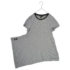 Y-3(ワイスリー) Distorted Border S/S Tee 変形 ボーダー 半袖 Tシャツ E57699 S ホワイト×ブラックのサムネイル