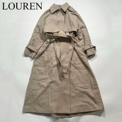 美品 LOISIR ロワズィール リネンコットントレンチコート 牛革ベルト M