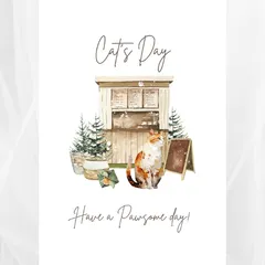 【イベントポストカード】水彩風/猫の日/3枚セット