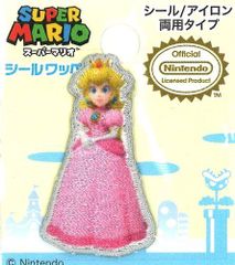 ING-MRS-035 キャラクター シール（ 刺しゅう ） ワッペン  スーパーマリオ （ ピーチ ) スター キャラクターワッペン アップリケ アイロン 刺繍 かわいい おしゃれ マーク キッズ 子供 こども 入園 入学