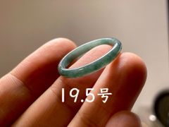 L13-100 糯種 深青色 19.5号 グアテマラ産 A貨 本翡翠 くりぬき リング