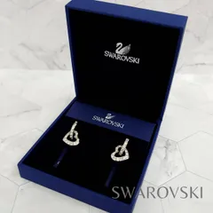 【最終価格】SWAROVSKI スワロフスキー フープピアス 2way ハート 箱付き アクセサリー シルバーカラー ジュエリー