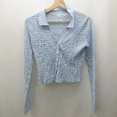 ◇ ⊂ MOUSSY フロントボタン　薄手　海向け　カジュアル 長袖 カーディガン サイズM スカイブルー系 レディース E  【1505290014700】