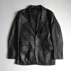 【最高級】BURBERRY BLACK LABEL【ラムレザー テーラードジャケット】M ブラック 羊革 バーバリーブラックレーベル 25090313