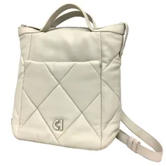 COLE HAAN コールハーン レザー スモールグランド アンビション パフ コンバーキブル バックパック リュック 白 美品 aq11695