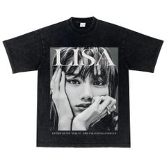 リサ LISA ブラックピンク BLACKPINK ヴィンテージ加工 コットン 半袖 Tシャツ 男女兼用 S～3XL