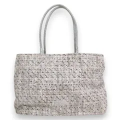 良品 ANTEPRIMA アンテプリマ WIRE TWEED ワイヤーハンドル ツイード トートバッグ ピンク系 レディース 古着 中古 USED