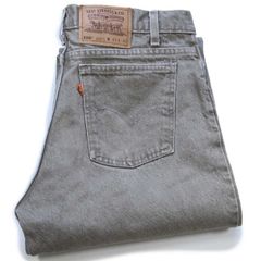 90s USA製 Levi'sリーバイス 550 ダメージ 先染め カラーデニムパンツ オリーブ W33 L32★SDP4295 ビンテージ ジーンズ テーパード