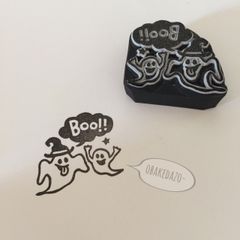 ハロウィン＊「Boo!」親子オバケ はんこ
