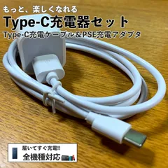 USB タイプC 充電 ケーブル と 一口USBアダプタ セット 1m ホワイト