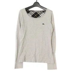 BURBERRY BLUE LABEL バーバリー ブルーレーベル 通年 ホース刺繍★ 長袖 カットソー ロンTシャツ Sz.38 レディース グレー